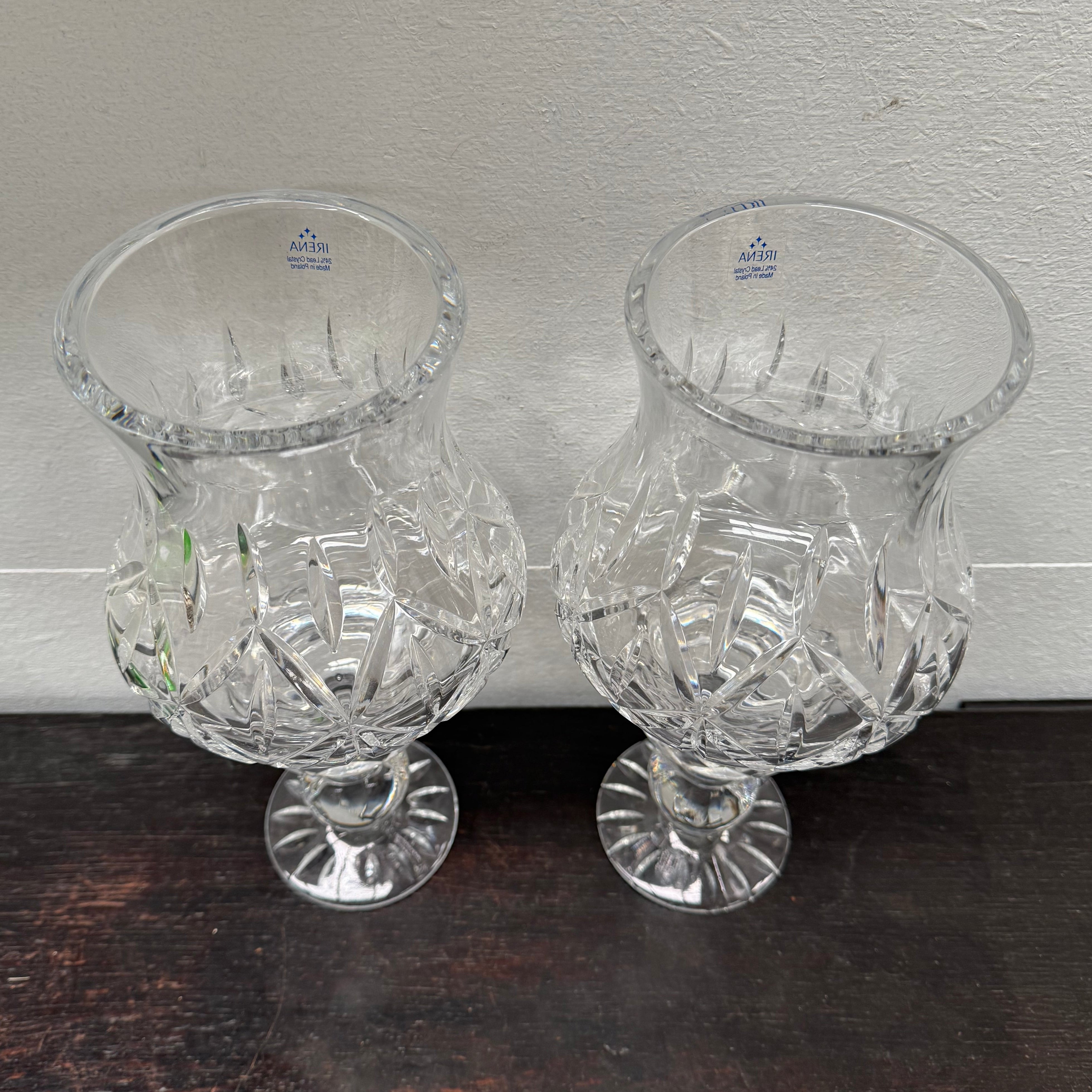 Stunning Pair Vintage Cut Crystal Candlestick Lamps | Antique & Vintage | Moonee Ponds Antiques | Australia Wide Delivery