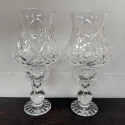 Stunning Pair Vintage Cut Crystal Candlestick Lamps | Antique & Vintage | Moonee Ponds Antiques | Australia Wide Delivery