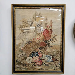 Victorian Tapestry in Glass and Gilt Wooden Frame | Antique & Vintage | Moonee Ponds Antiques | Australia Wide