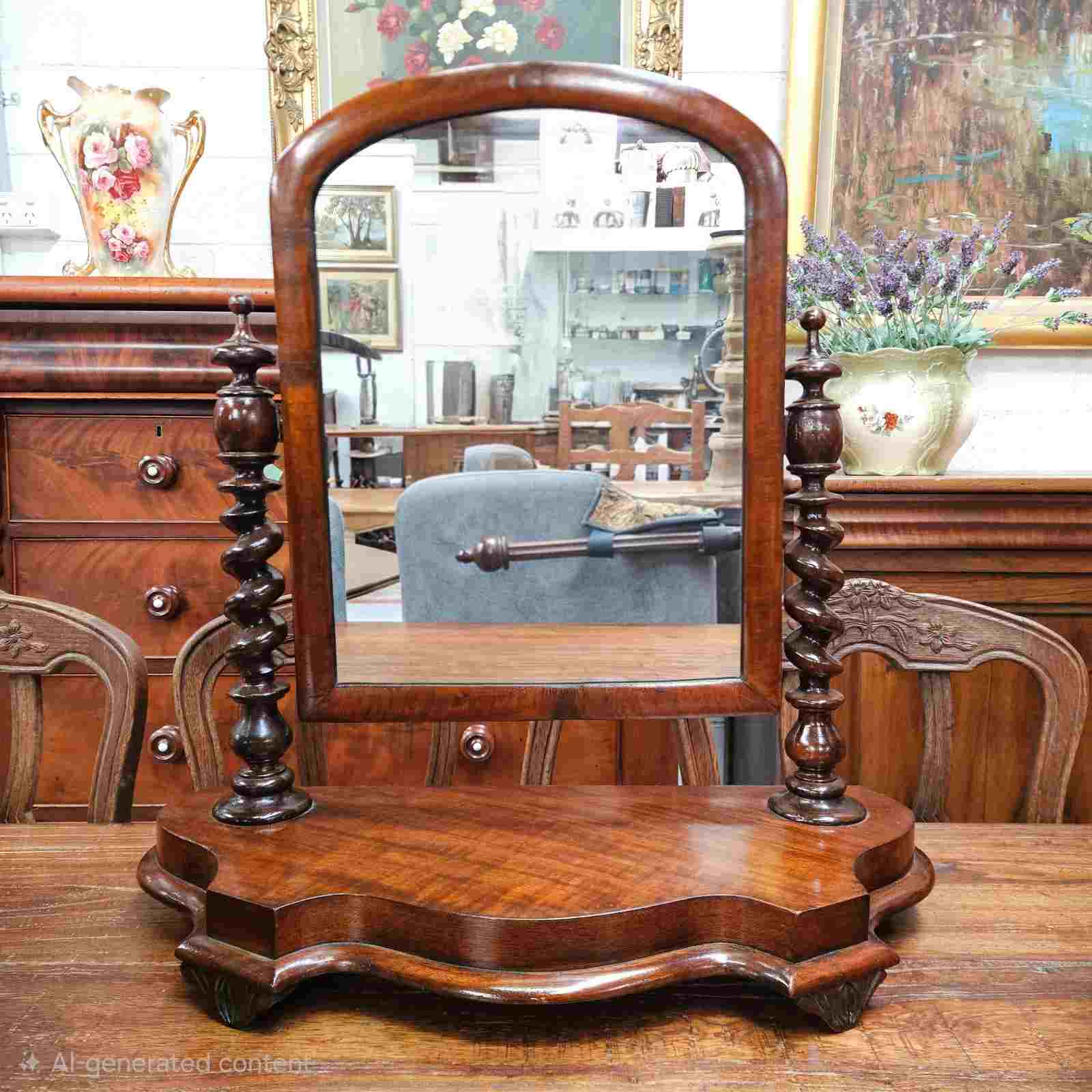 Victorian Mahogany Table Top Mirror | Antique & Vintage | Moonee Ponds Antiques | Australia Wide Delivery