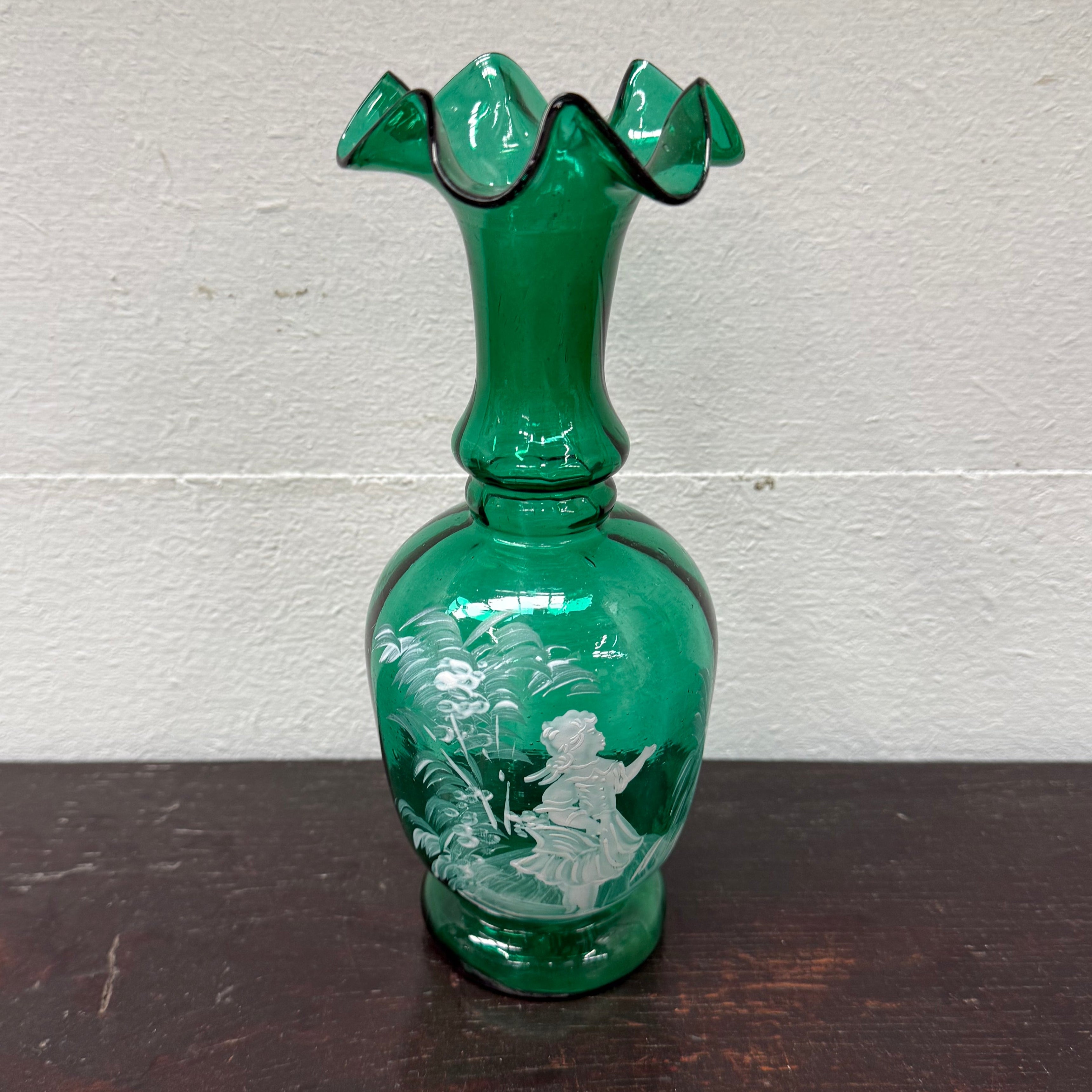 Victorian Mary Gregory Hand Painted Vase | Antique & Vintage | Moonee Ponds Antiques | Australia Wide Delivery