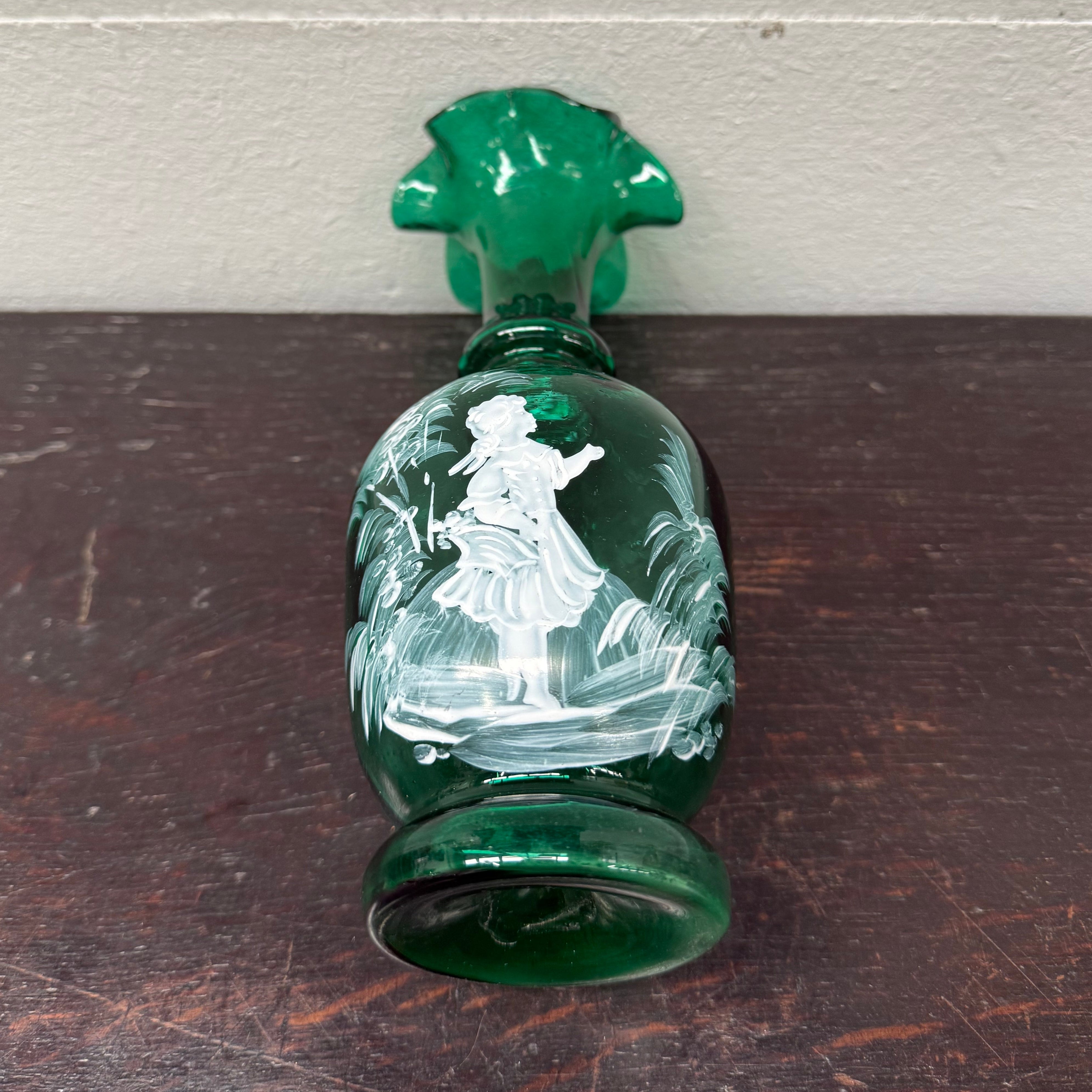 Victorian Mary Gregory Hand Painted Vase | Antique & Vintage | Moonee Ponds Antiques | Australia Wide Delivery