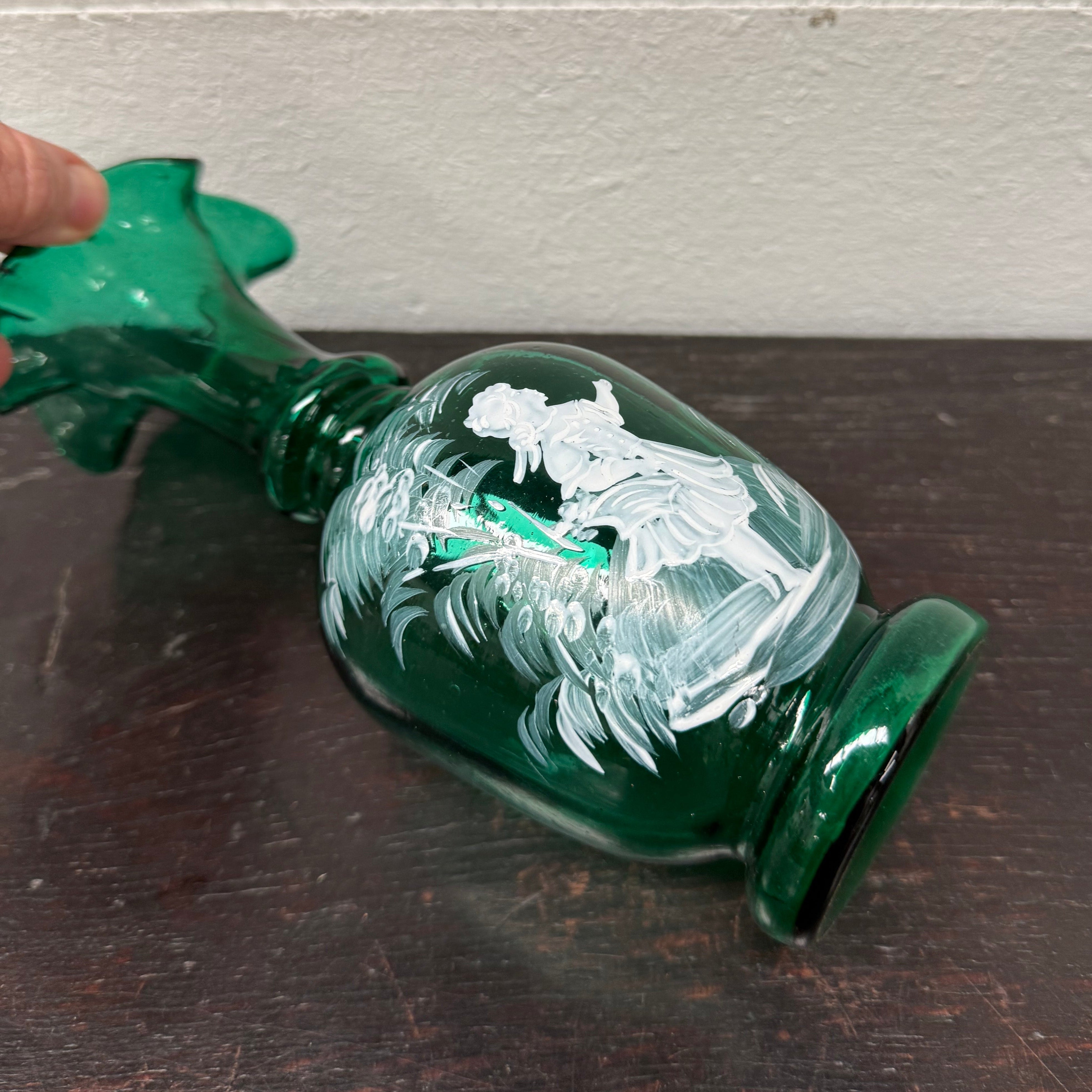 Victorian Mary Gregory Hand Painted Vase | Antique & Vintage | Moonee Ponds Antiques | Australia Wide Delivery