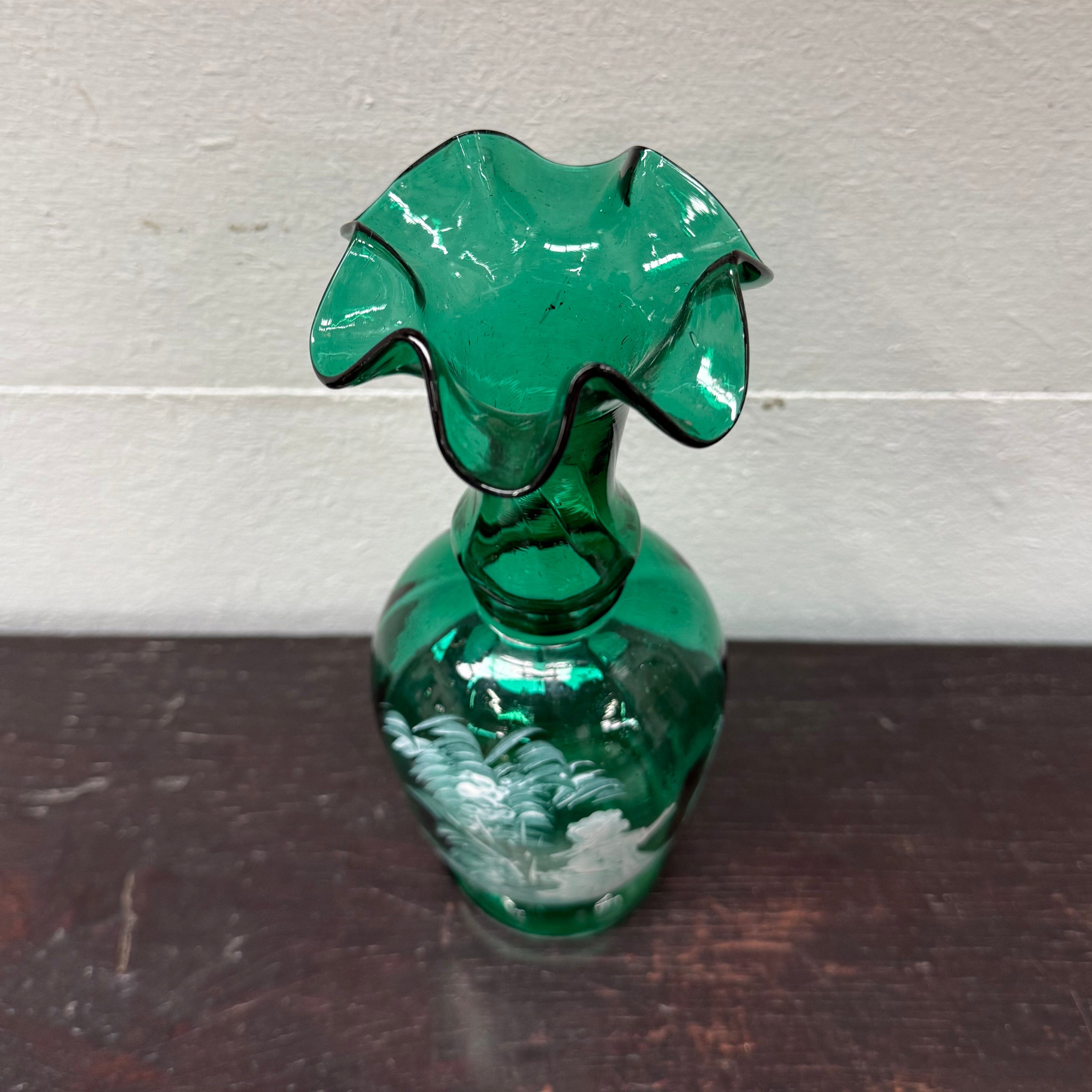 Victorian Mary Gregory Hand Painted Vase | Antique & Vintage | Moonee Ponds Antiques | Australia Wide Delivery
