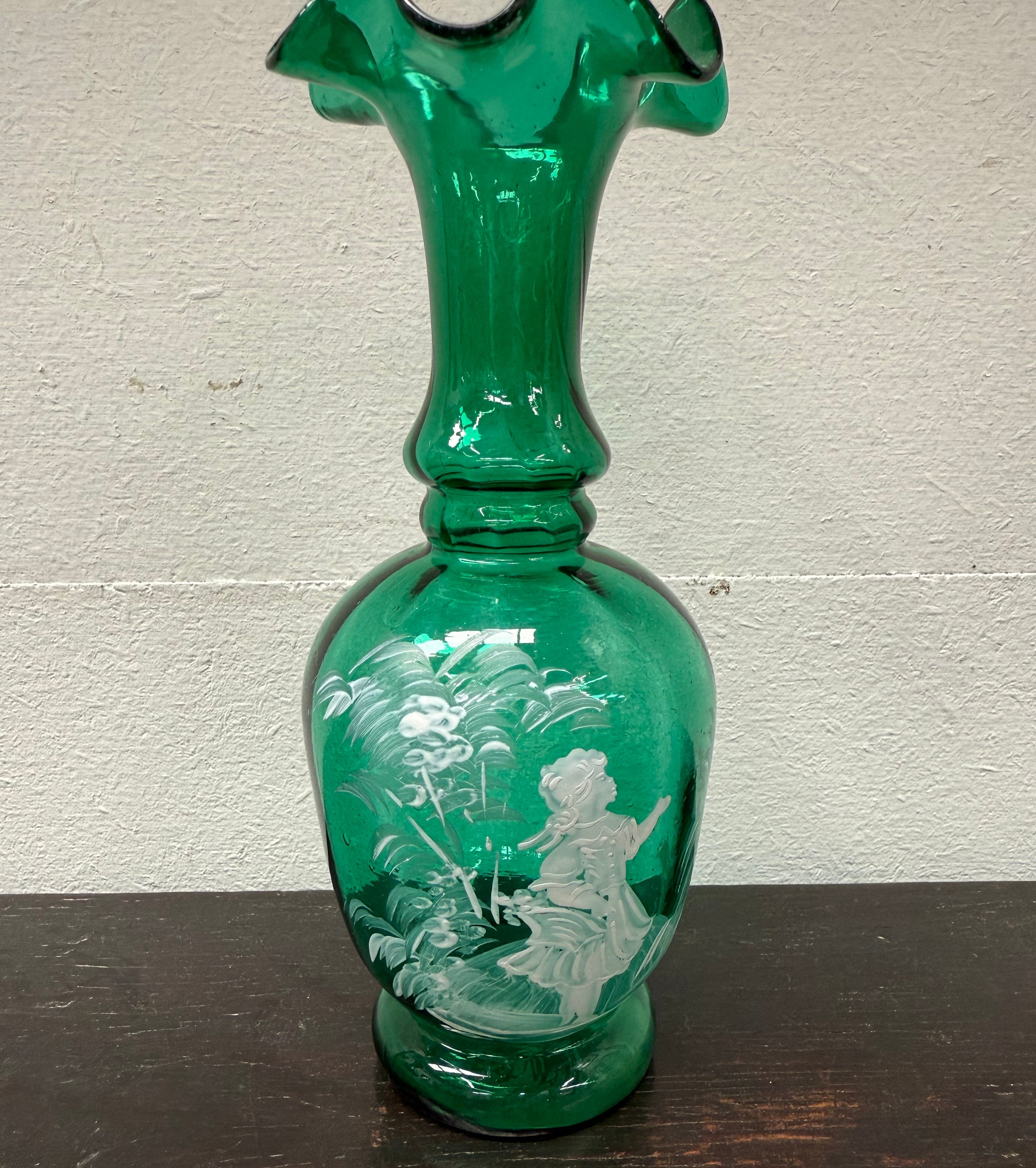 Victorian Mary Gregory Hand Painted Vase | Antique & Vintage | Moonee Ponds Antiques | Australia Wide Delivery