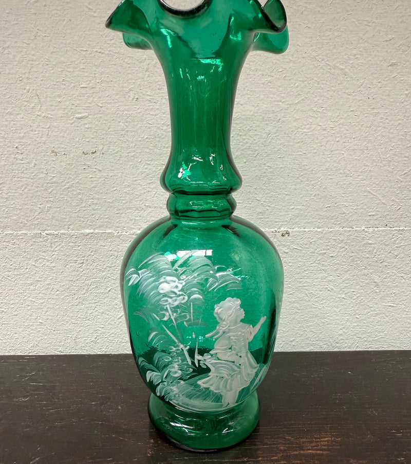 Victorian Mary Gregory Hand Painted Vase