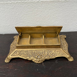 Victorian Style Brass & Gilt Stamp Holder C. 1950's | Antique & Vintage | Moonee Ponds Antiques | Australia Wide Delivery