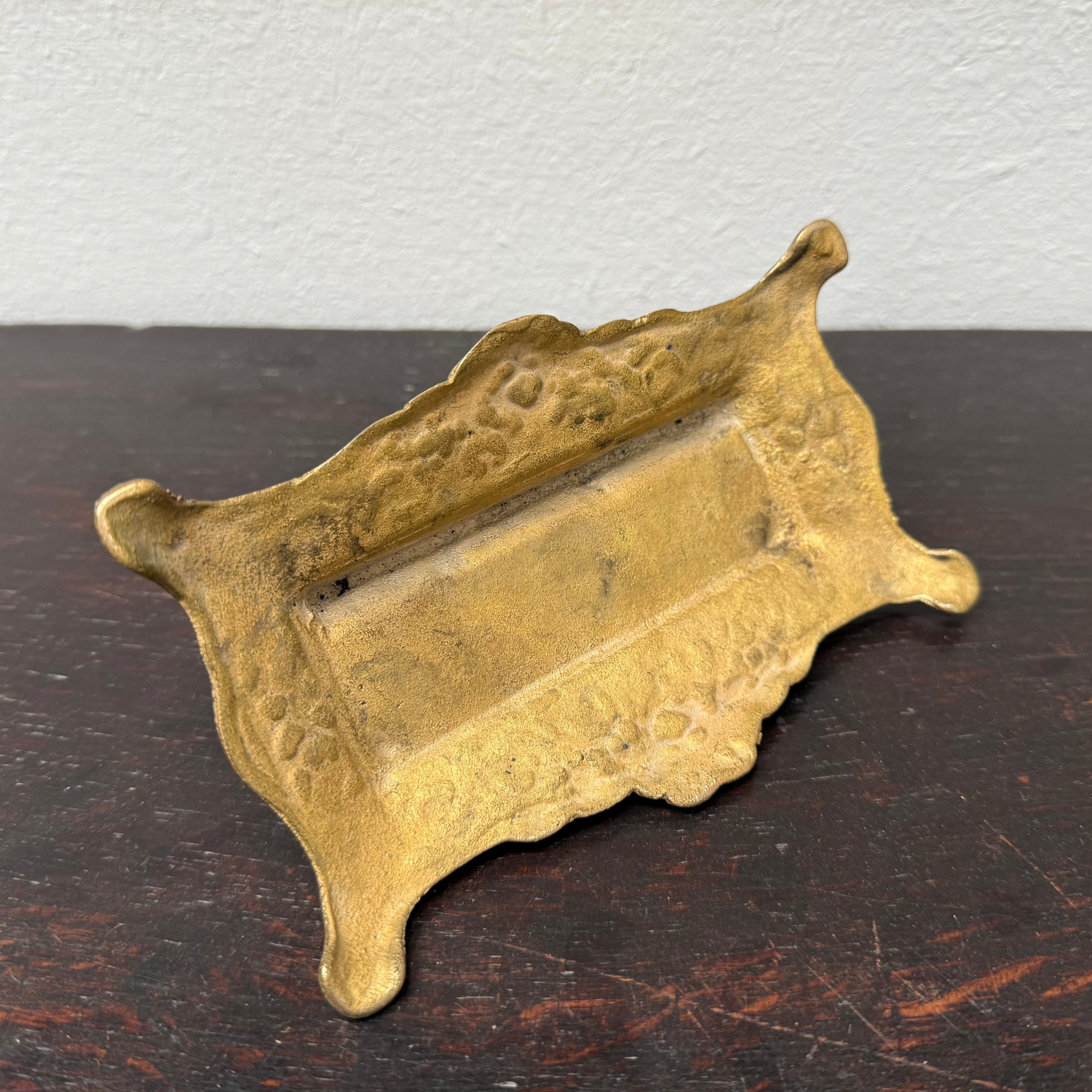 Victorian Style Brass & Gilt Stamp Holder C. 1950's | Antique & Vintage | Moonee Ponds Antiques | Australia Wide Delivery