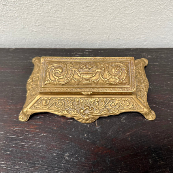 Victorian Style Brass & Gilt Stamp Holder Circa 1950s
