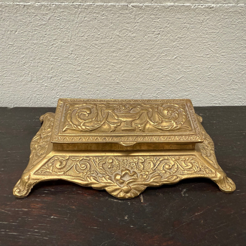 Victorian Style Brass & Gilt Stamp Holder Circa 1950s