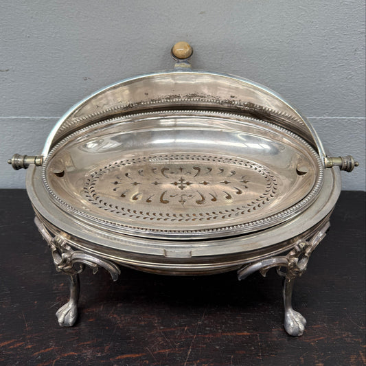 Victorian Top Quality Silver Plate Revolving Dome Top Buffet Server