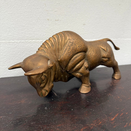 Vintage Bronze Bull With Great Detail