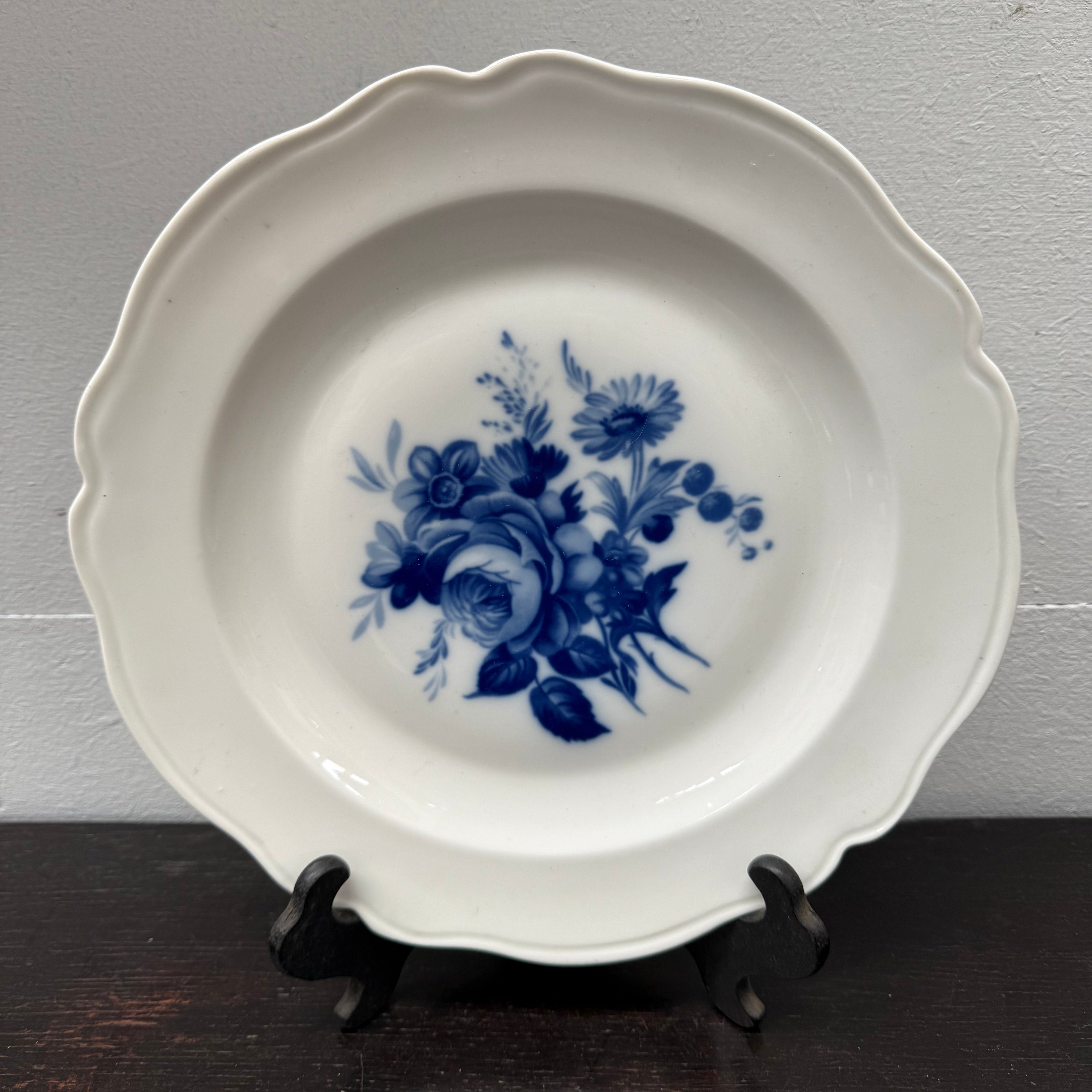 Vintage French Blue & White Decorated Plate