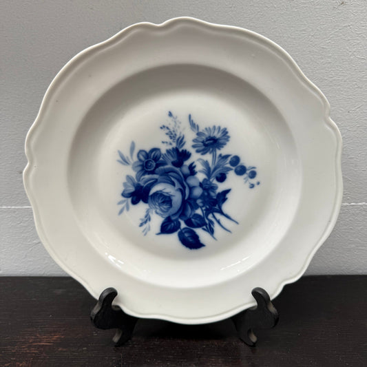 Vintage French Blue & White Decorated Plate