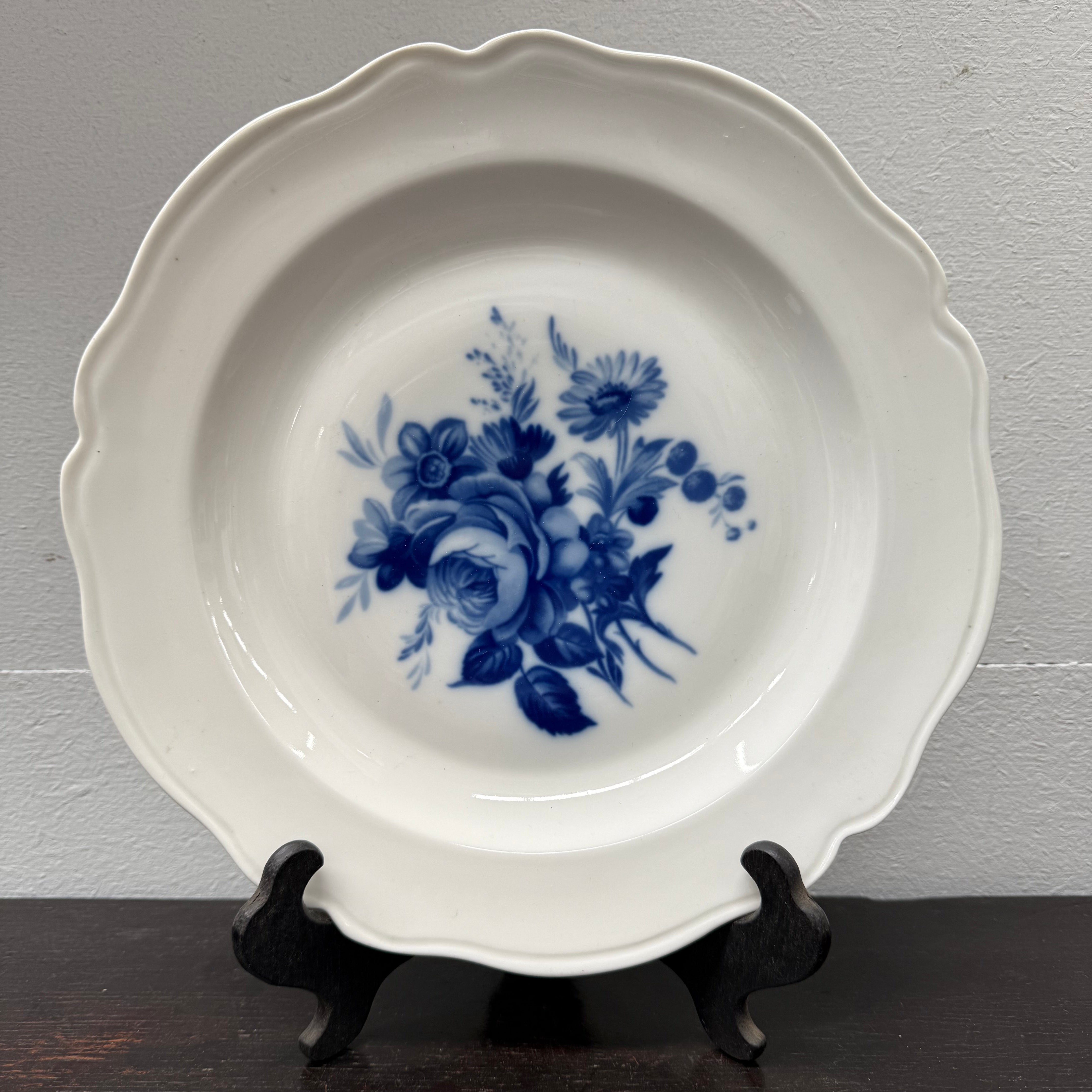 Vintage French Blue & White Decorated Plate