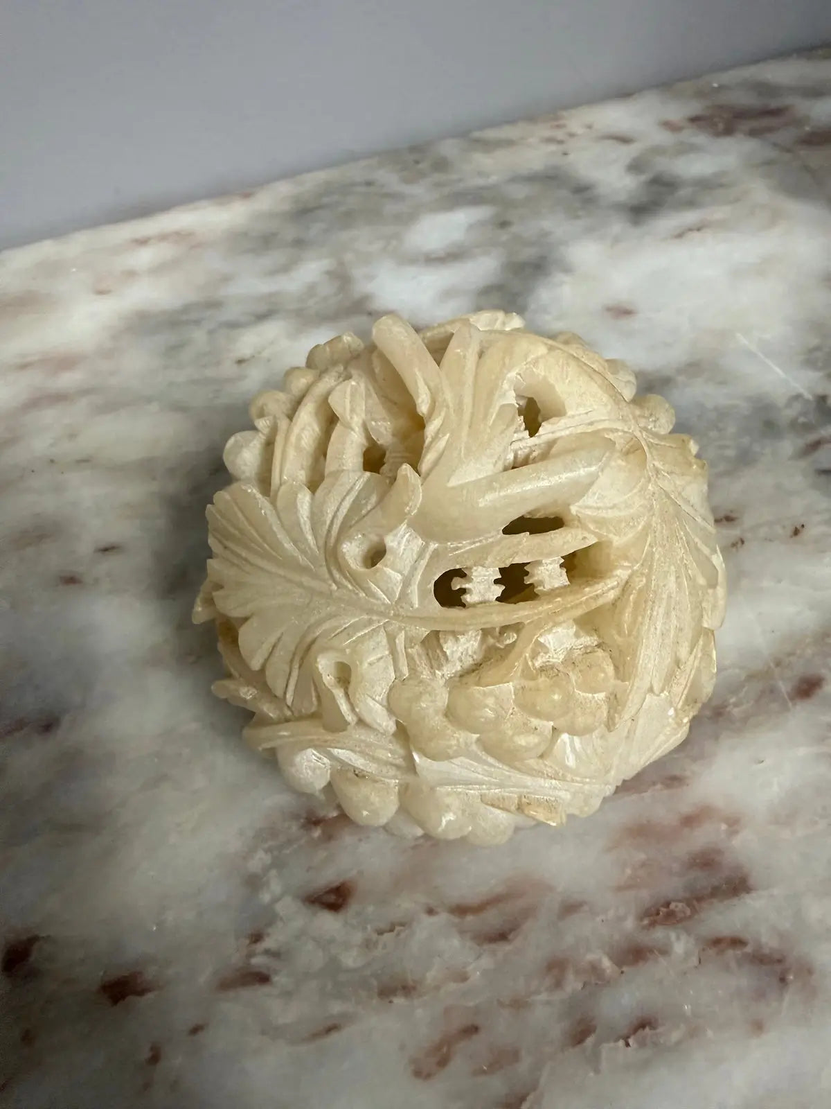 Vintage Hand Carved Alabaster Trinket Box | Antique & Vintage | Moonee Ponds Antiques | Australia Wide Delivery