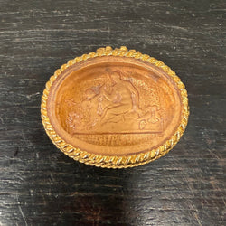 Vintage Italian Gilt Metal & Glass Intaglio Top Pill Box | Antique & Vintage | Moonee Ponds Antiques | Australia Wide Delivery