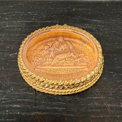 Vintage Italian Gilt Metal & Glass Intaglio Top Pill Box | Antique & Vintage | Moonee Ponds Antiques | Australia Wide Delivery