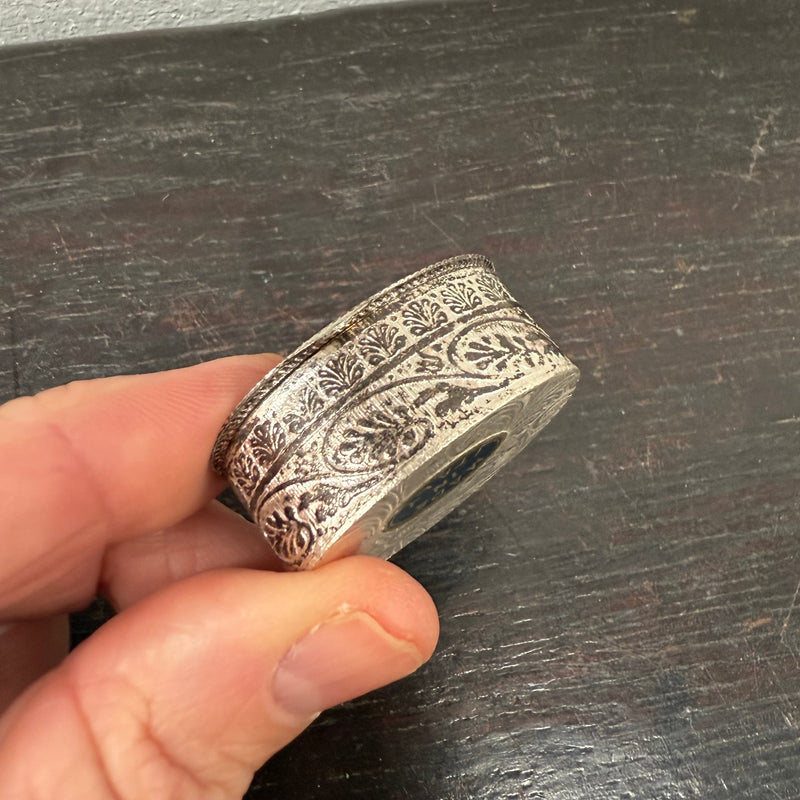 Vintage Italian Silver Metal & Fine Micro Mosaic Pill Box