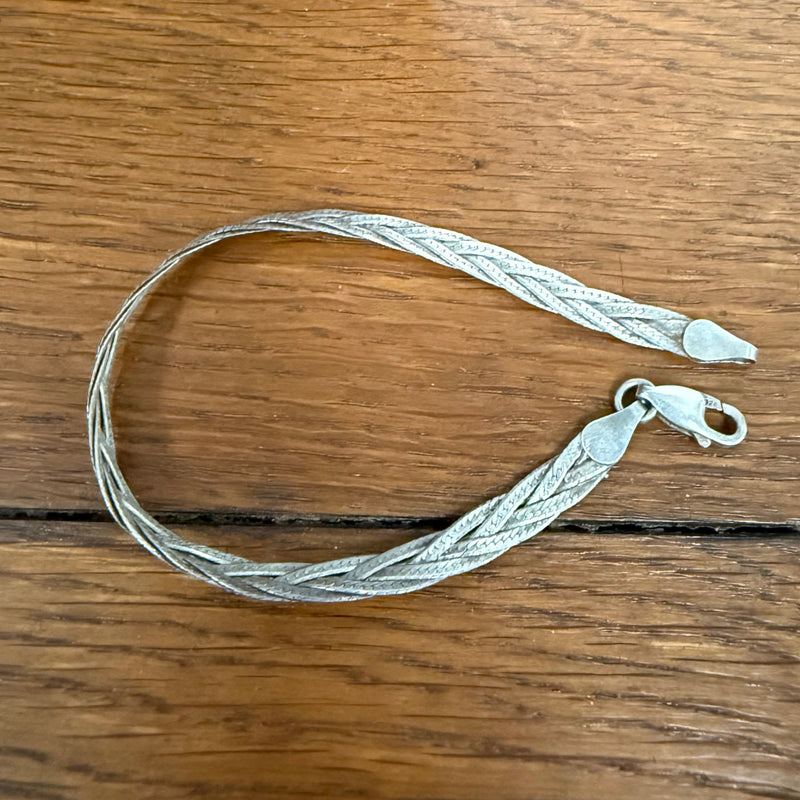 Vintage Sterling Silver Italian Woven Bracelet