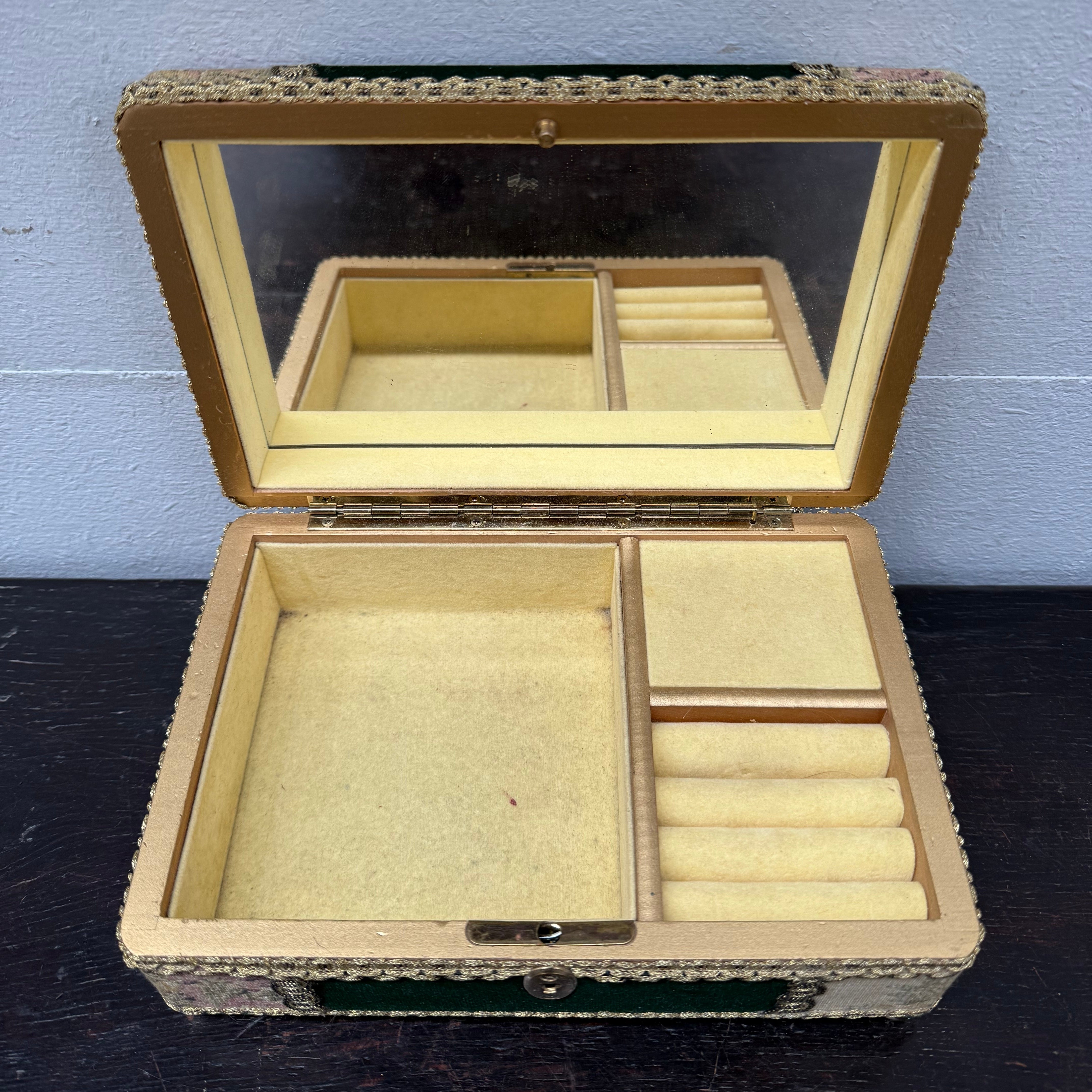 Vintage Tapestry Covered Jewellery Box | Antique & Vintage | Moonee Ponds Antiques | Australia Wide Delivery