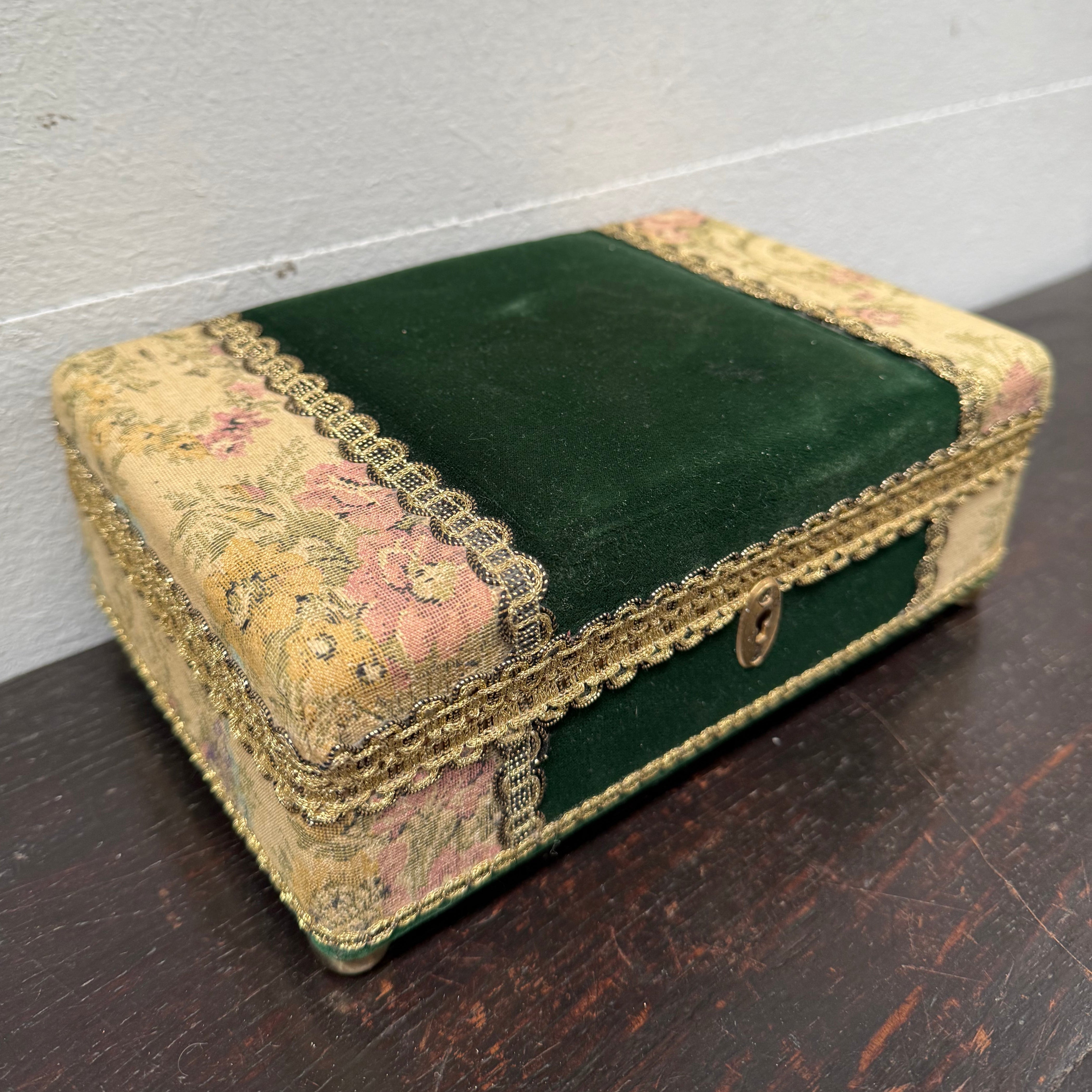 Vintage Tapestry Covered Jewellery Box | Antique & Vintage | Moonee Ponds Antiques | Australia Wide Delivery