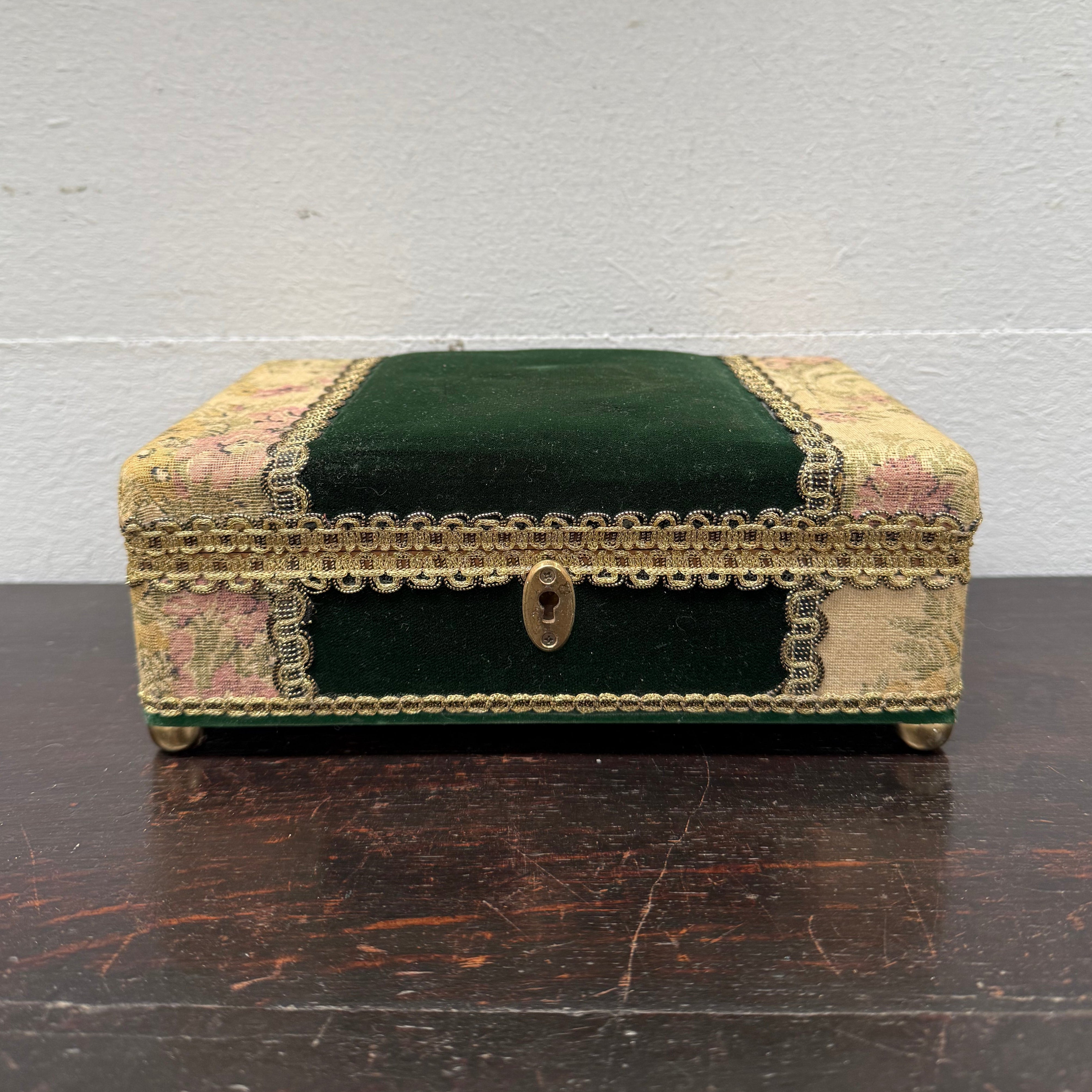 Vintage Tapestry Covered Jewellery Box | Antique & Vintage | Moonee Ponds Antiques | Australia Wide Delivery