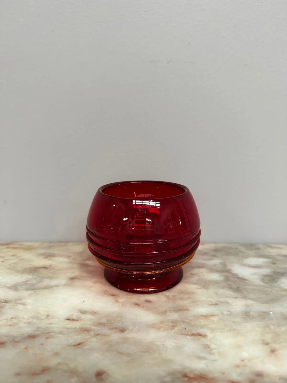 Vintage Whitefriars Ruby Red Ribbon Tail Glass Bowl | Antique & Vintage | Moonee Ponds Antiques | Australia Wide Delivery
