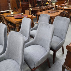 Firm comfortable grey upholstered dining chair set