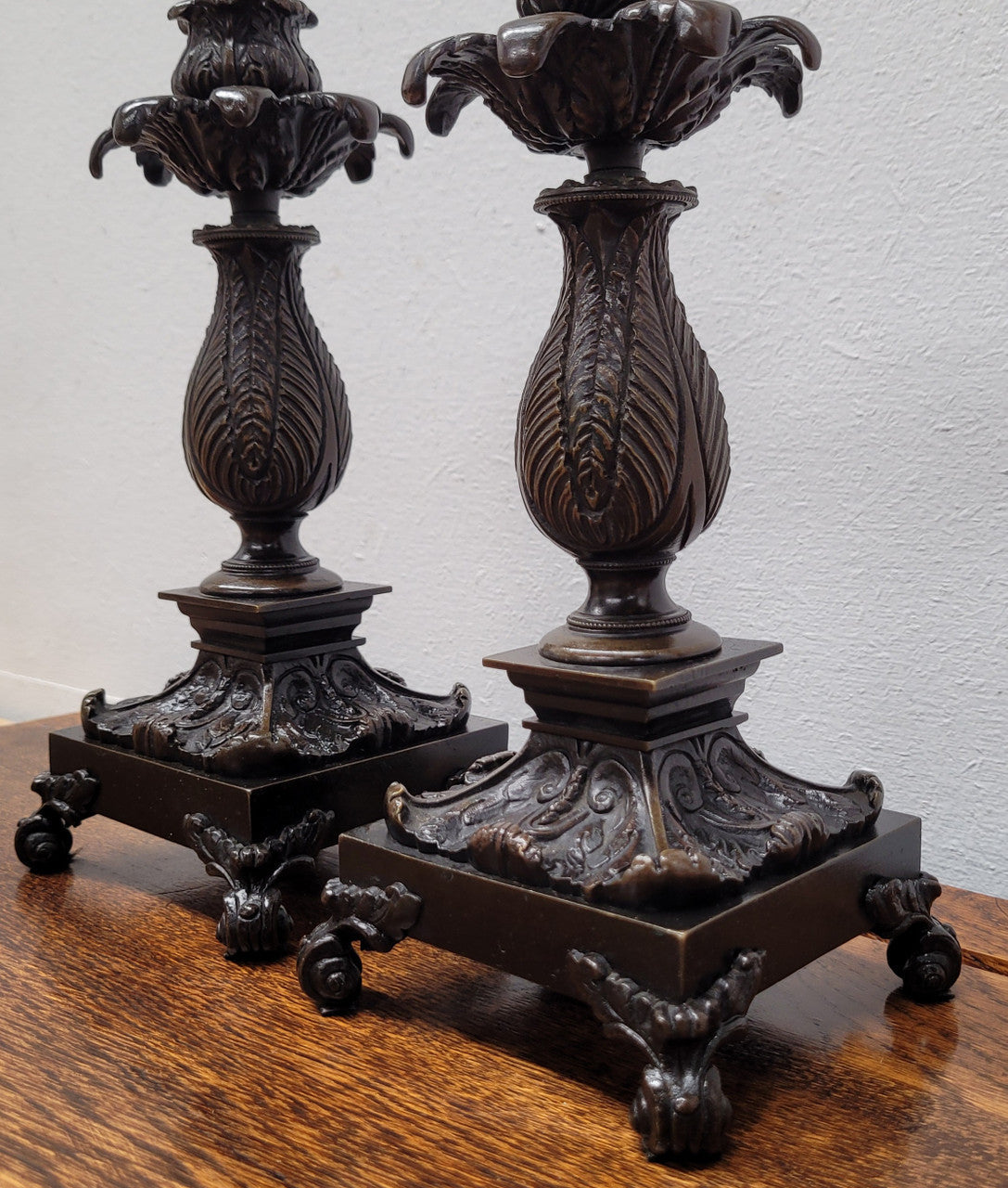 Pair Antique 19th Century French Bronze Candlesticks | Antique & Vintage | Moonee Ponds Antiques | Australia Wide Delivery