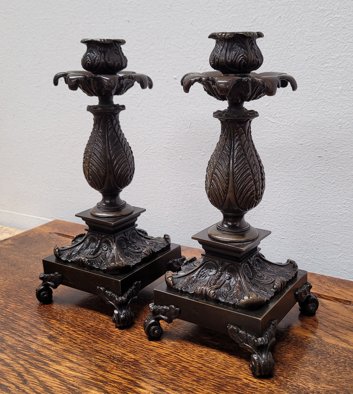 Pair Antique 19th Century French Bronze Candlesticks | Antique & Vintage | Moonee Ponds Antiques | Australia Wide Delivery