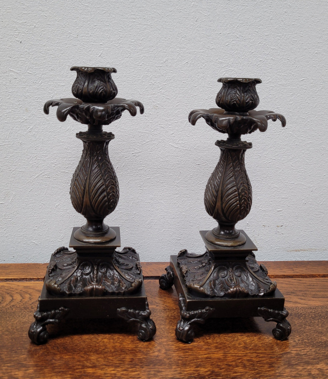Pair Antique 19th Century French Bronze Candlesticks | Antique & Vintage | Moonee Ponds Antiques | Australia Wide Delivery
