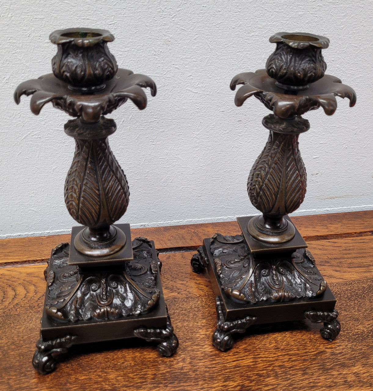 Pair Antique 19th Century French Bronze Candlesticks | Antique & Vintage | Moonee Ponds Antiques | Australia Wide Delivery