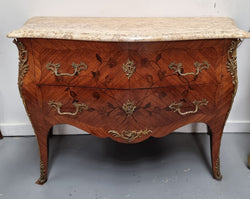 Louis XV Style Marquetry Inlay Marble Top Commode | Antique & Vintage | Moonee Ponds Antiques | Australia Wide Delivery