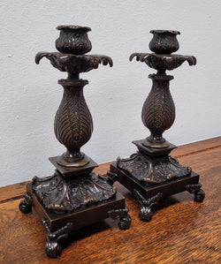 Pair Antique 19th Century French Bronze Candlesticks | Antique & Vintage | Moonee Ponds Antiques | Australia Wide Delivery