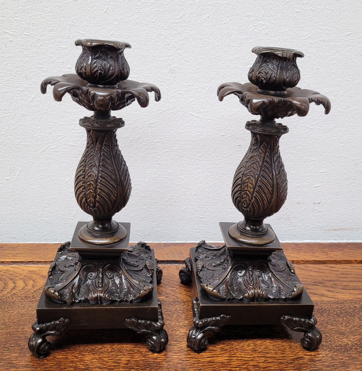 Pair Antique 19th Century French Bronze Candlesticks | Antique & Vintage | Moonee Ponds Antiques | Australia Wide Delivery