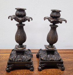 Pair Antique 19th Century French Bronze Candlesticks | Antique & Vintage | Moonee Ponds Antiques | Australia Wide Delivery