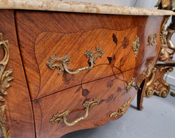 Louis XV Style Marquetry Inlay Marble Top Commode | Antique & Vintage | Moonee Ponds Antiques | Australia Wide Delivery