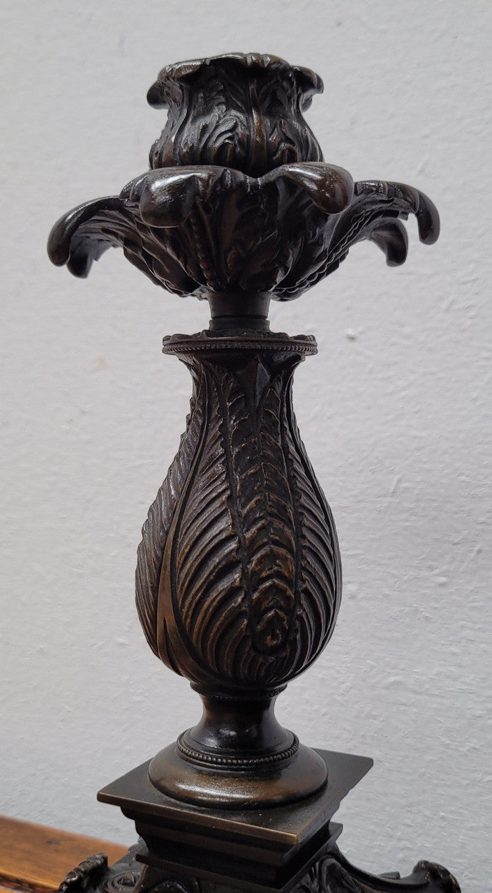 Pair Antique 19th Century French Bronze Candlesticks | Antique & Vintage | Moonee Ponds Antiques | Australia Wide Delivery