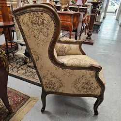 Louis XV Style French Wingback Walnut Tapestry Chair | Antique & Vintage | Moonee Ponds Antiques | Australia Wide Delivery
