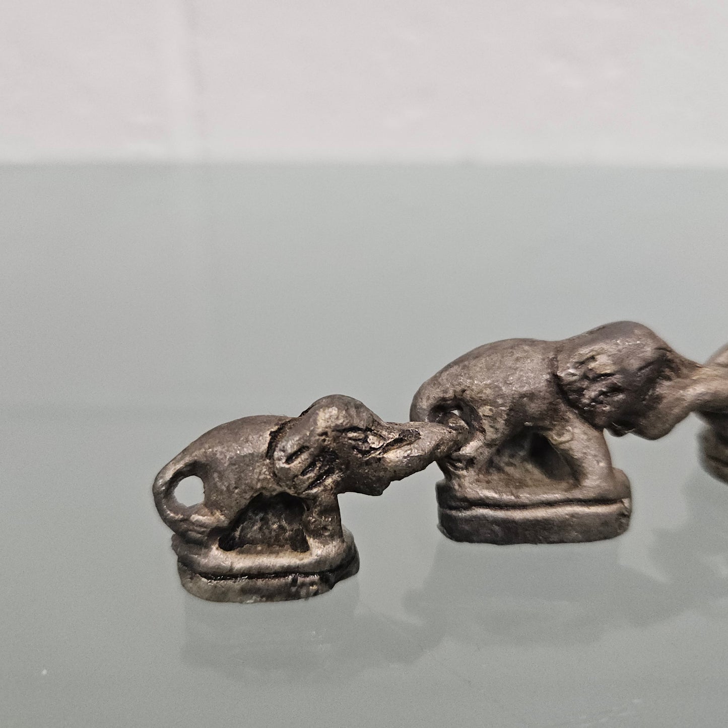 Silvered Bronze Elephant Herd