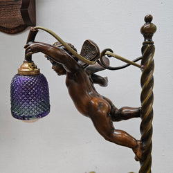 Decorative Antique Bronze Cherub Reading Lamp | Antique & Vintage | Moonee Ponds Antiques | Australia Wide Delivery