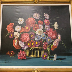 Vibrant Signed Floral Oil on Canvas in Gilt Frame | Antique & Vintage | Moonee Ponds Antiques | Australia Wide Delivery