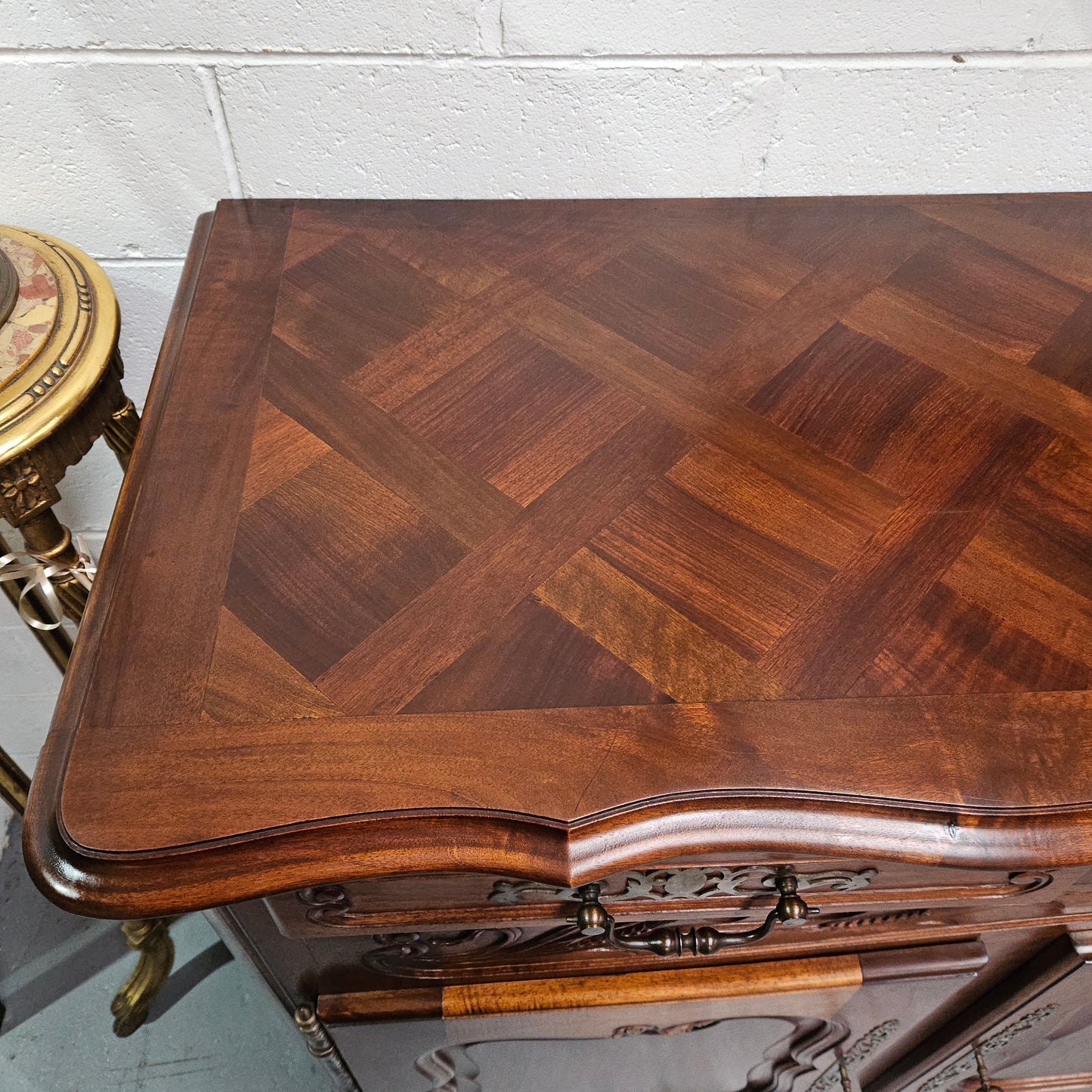 Louis XV Style Walnut Sideboard With Three Drawers & Three Doors