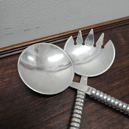 Stylish Mid Century Modern Norwegian Silver (40g Plated) Salad Servers