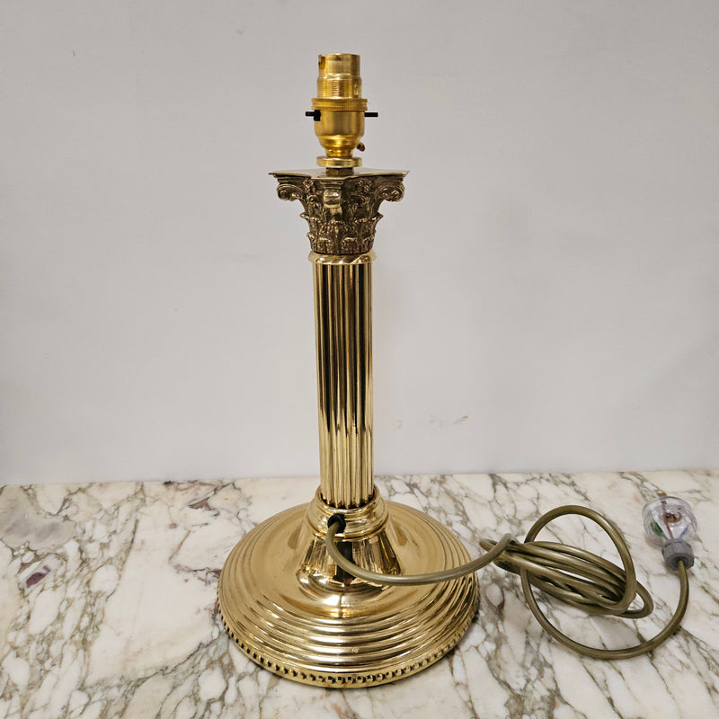 Vintage Brass Corinthian Column Electrified Table Lamp – Moonee
