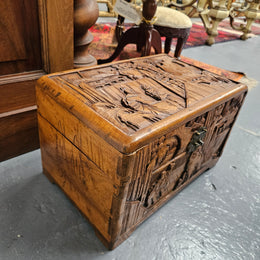 Vintage Chinese Carved Camphorwood Medium Chest