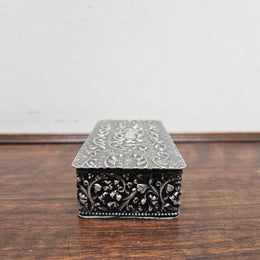 Victorian Silver Plated Filigree Decorated Trinket Box