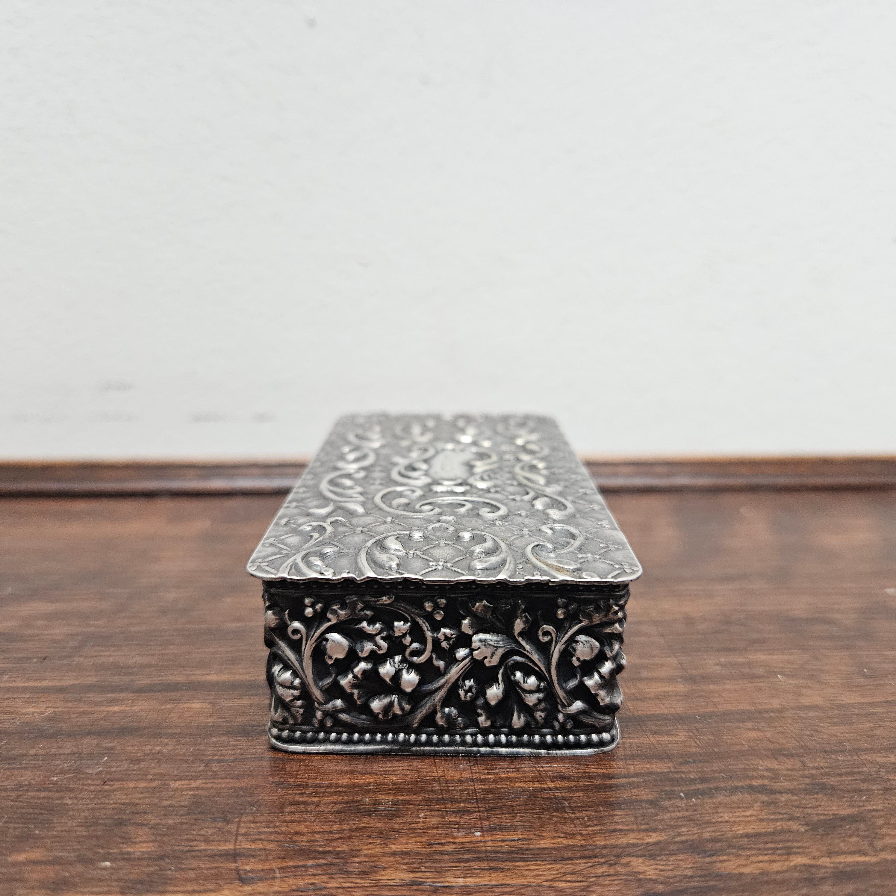 Victorian Silver Plated Filigree Decorated Trinket Box | Antique & Vintage | Moonee Ponds Antiques | Australia Wide Delivery