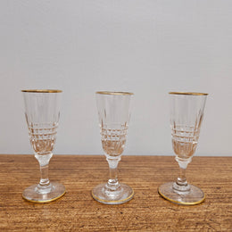 Set Of 6 Stemmed Crystal Liqueur Glasses